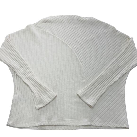Michael Stars Sweater Womens Large White Jasper Ribbed Pullover Knit Soft Top - Picture 3 of 8